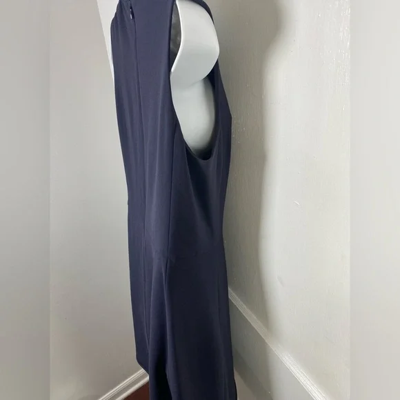 Tory Burch Erin Crepe Navy Blue Sleeveless Mini Dress Size 8 - Picture 10 of 10